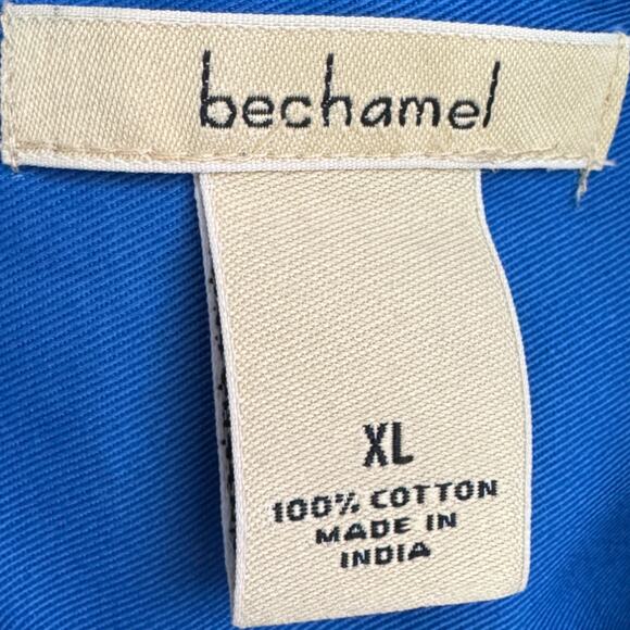 Bechamel Women's XL Blue Lightweight Button-Front Long Sleeve Jacket 100% Cotton - Picture 13 of 13